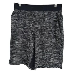 Lululemon T.H.E. Short Linerless 9"‎ Mens Medium Black White Printed SS-1808